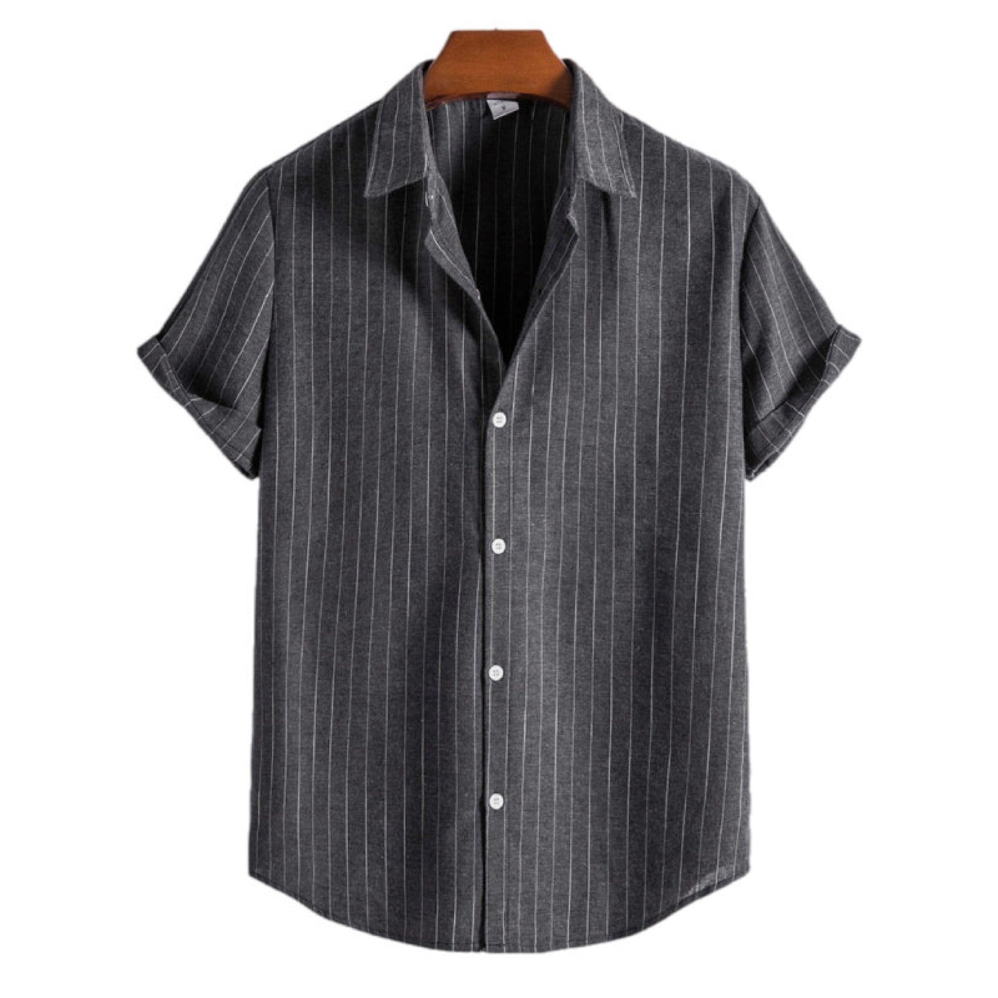 Striped Button Up Short Sleeve Shirt