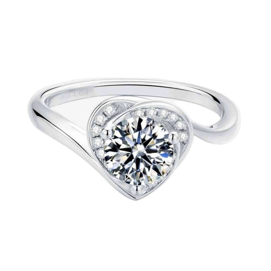 Moissanite Sterling Silver Solitaire Ring