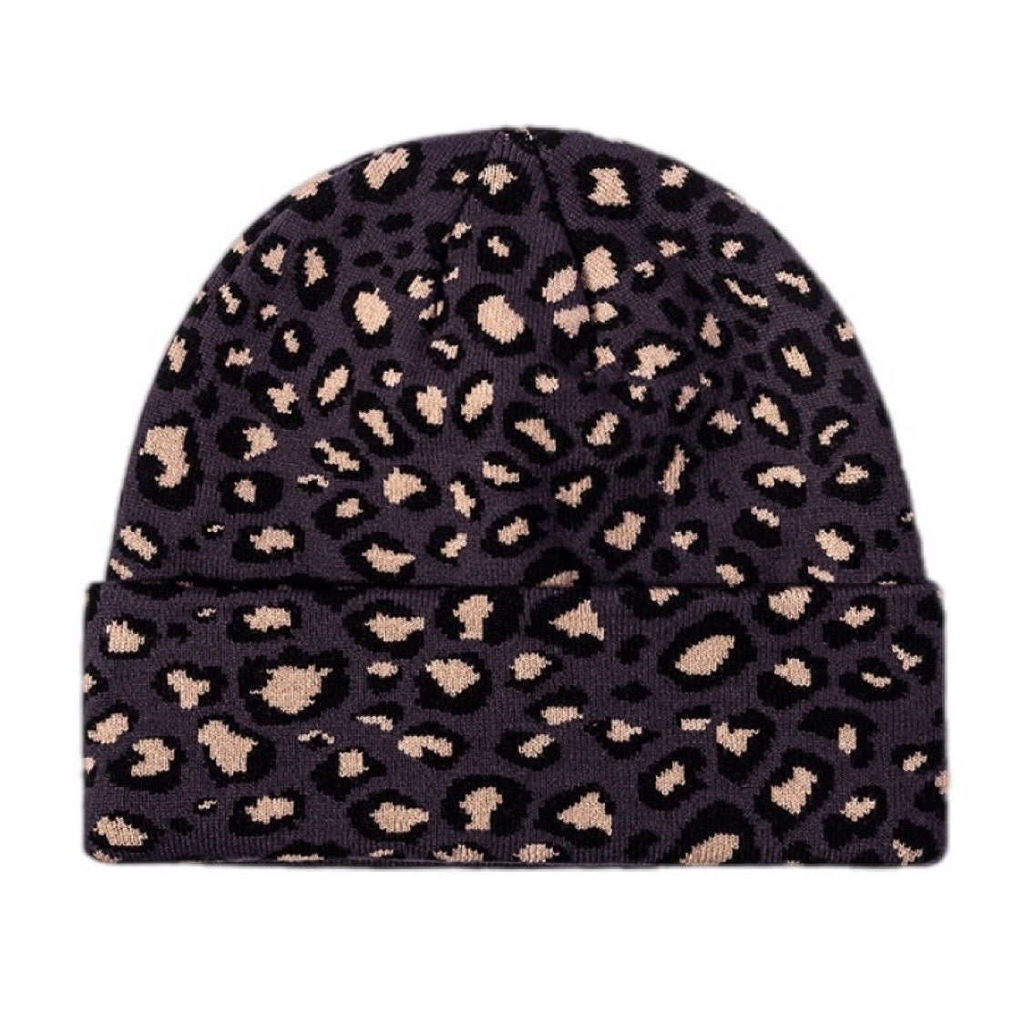 Leopard Cuffed Beanie