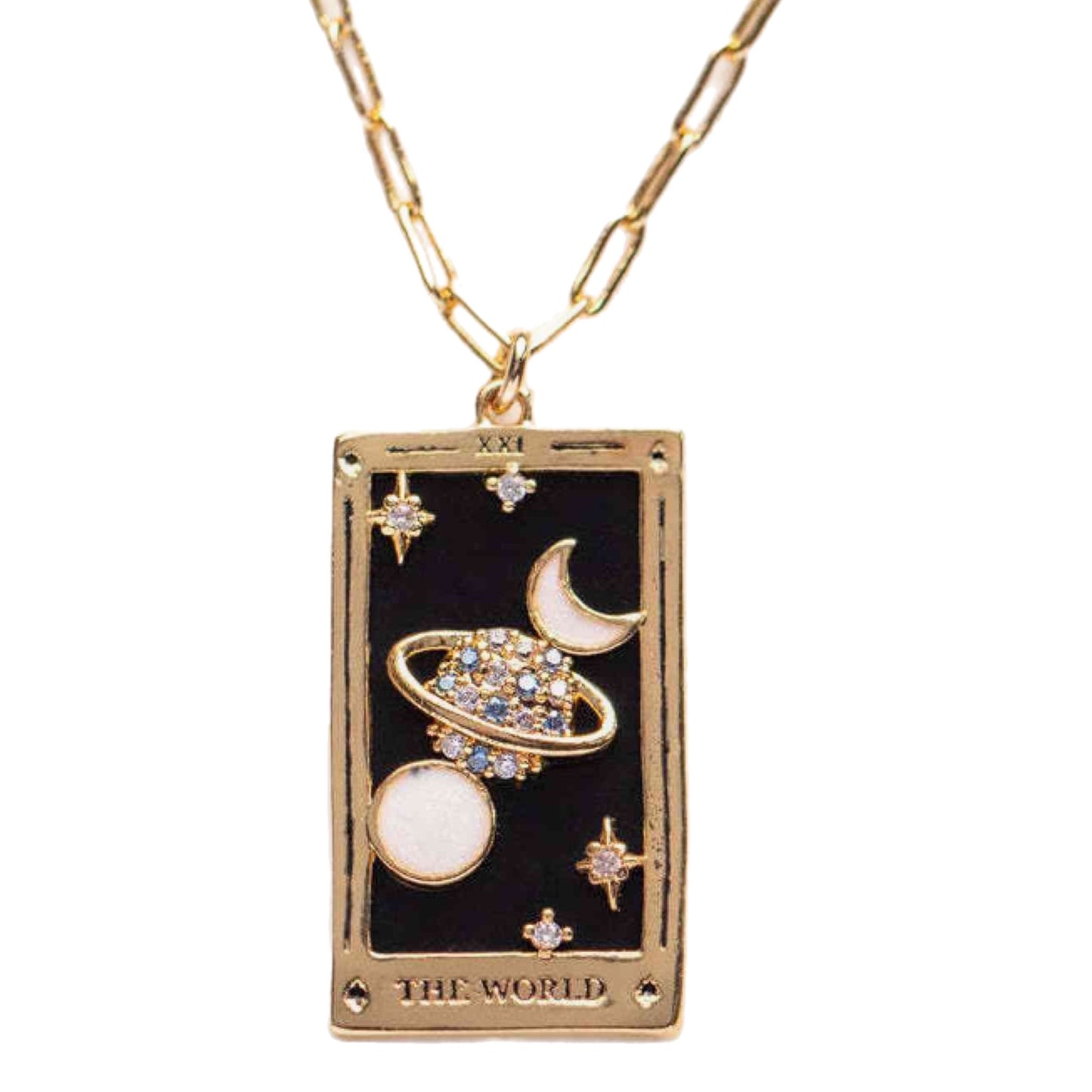 Gold Tarot Card Necklace