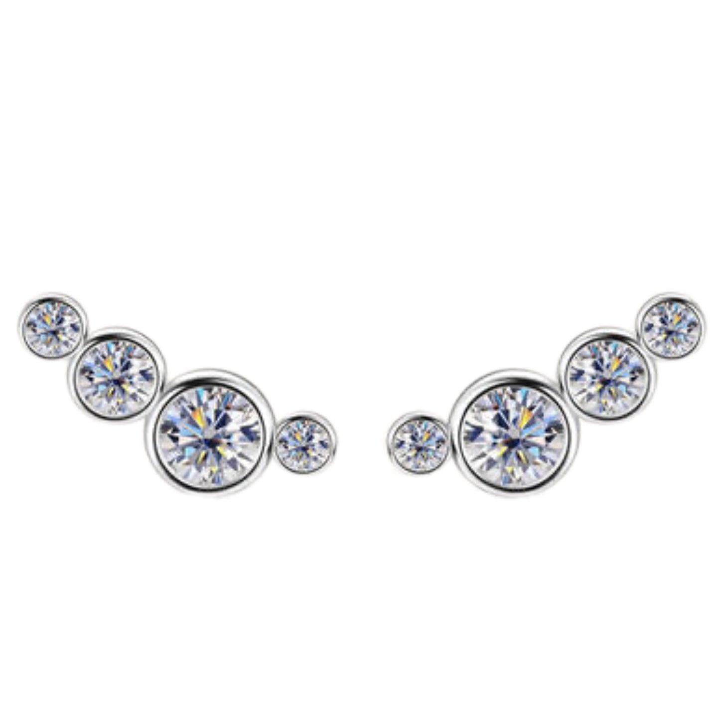 Moissanite 925 Sterling Silver Stud Earrings