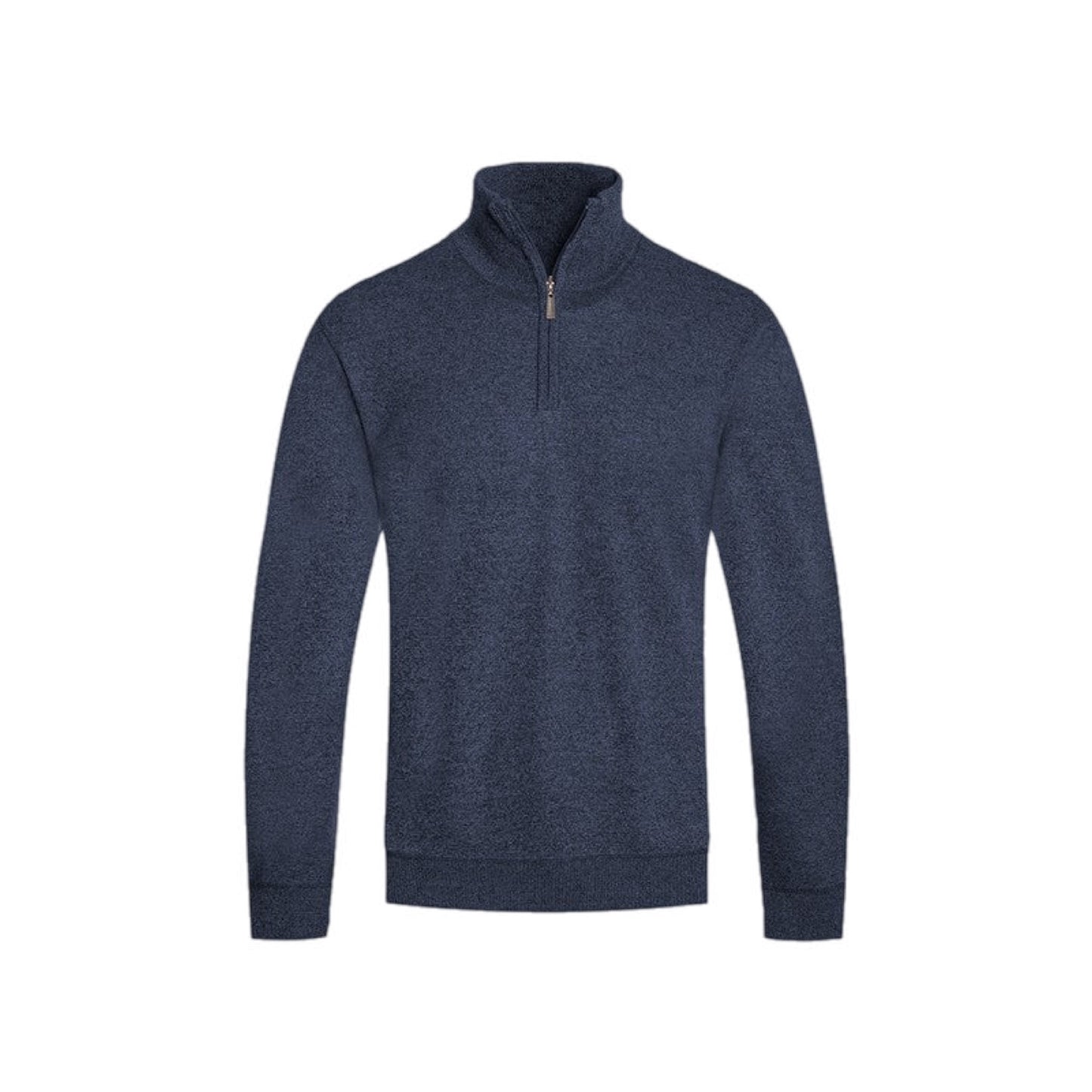 Heathered Half-Zip Fleece Pullover Sweater