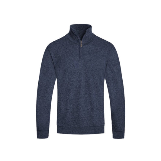 Heathered Half-Zip Fleece Pullover Sweater