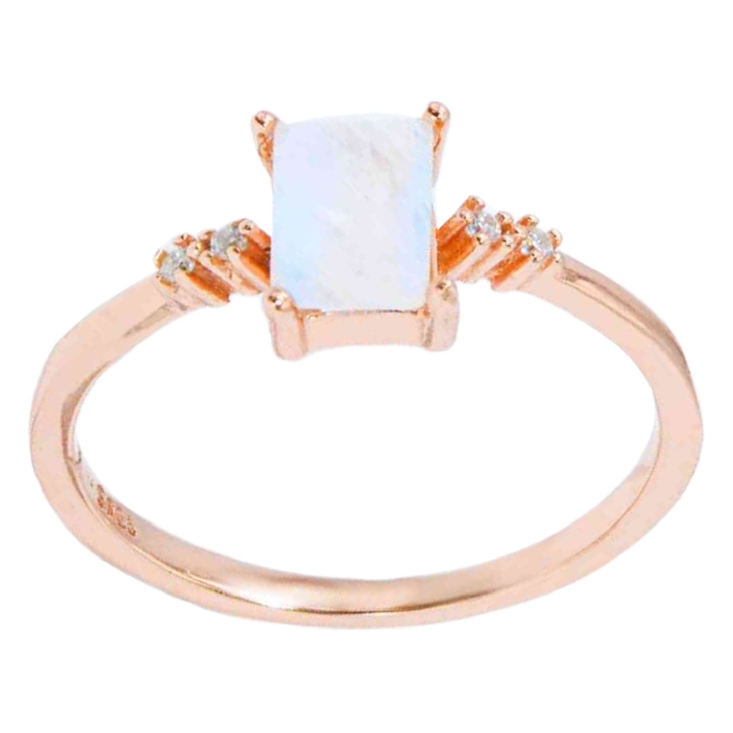 Rainbow Moonstone Rose Gold Ring