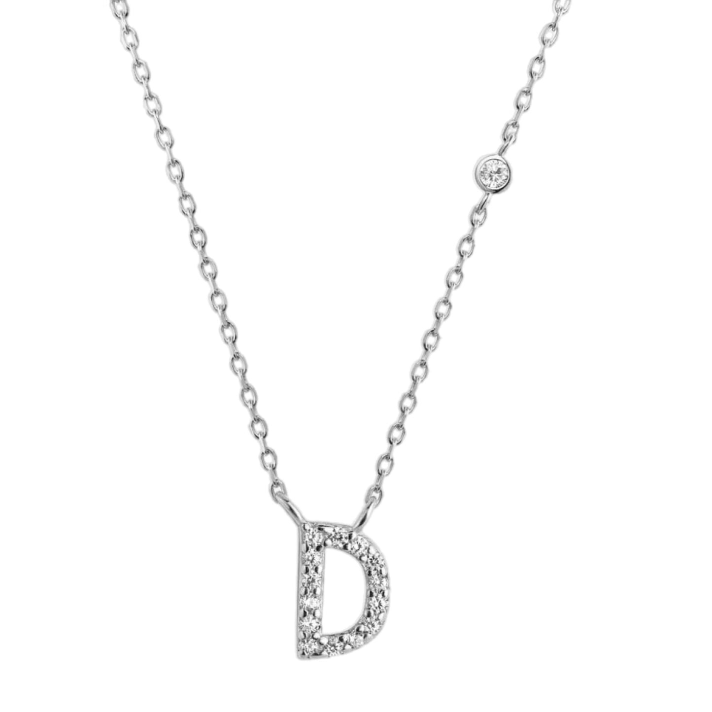 CZ Charm Necklace - A to F