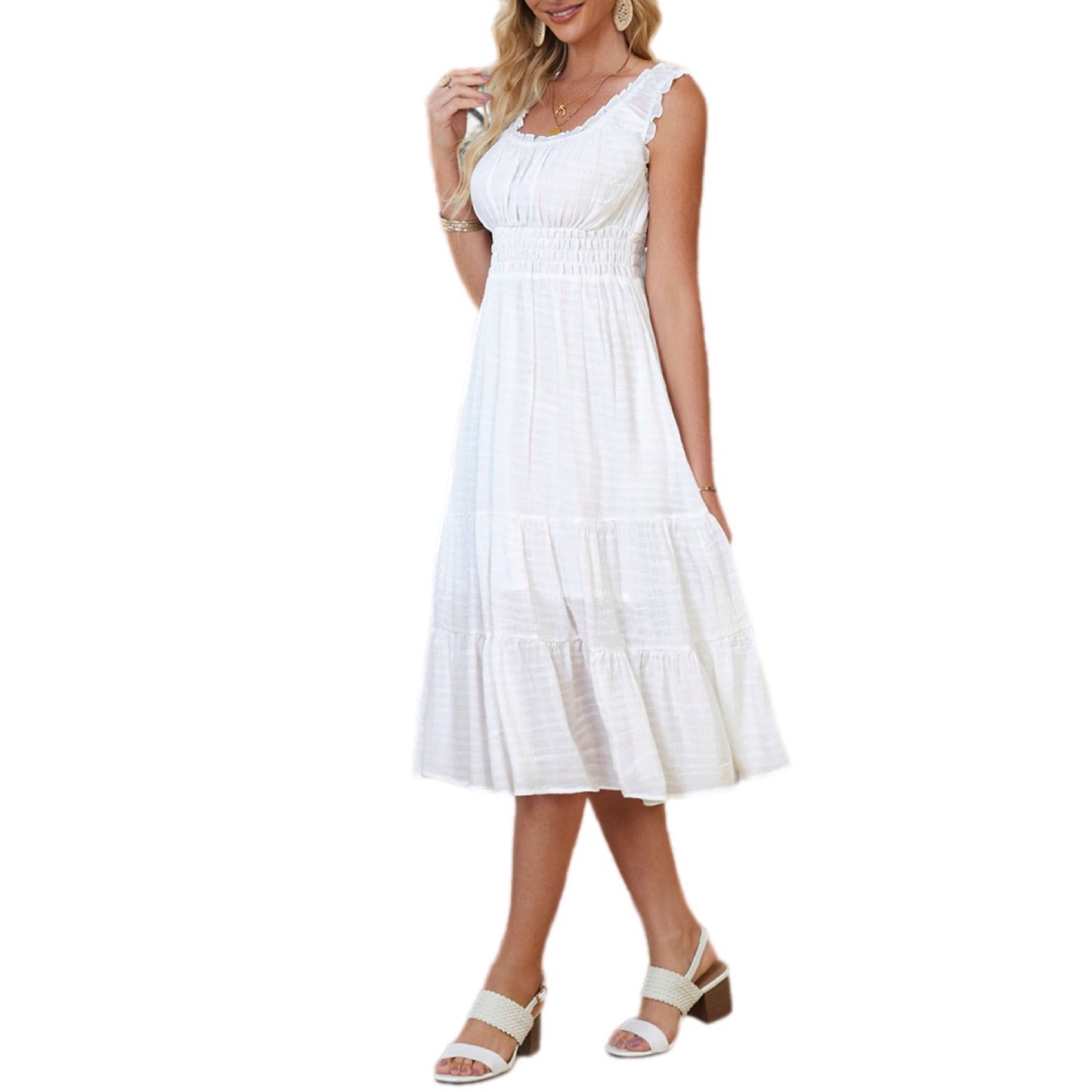 Sleeveless Tiered Midi Sundress