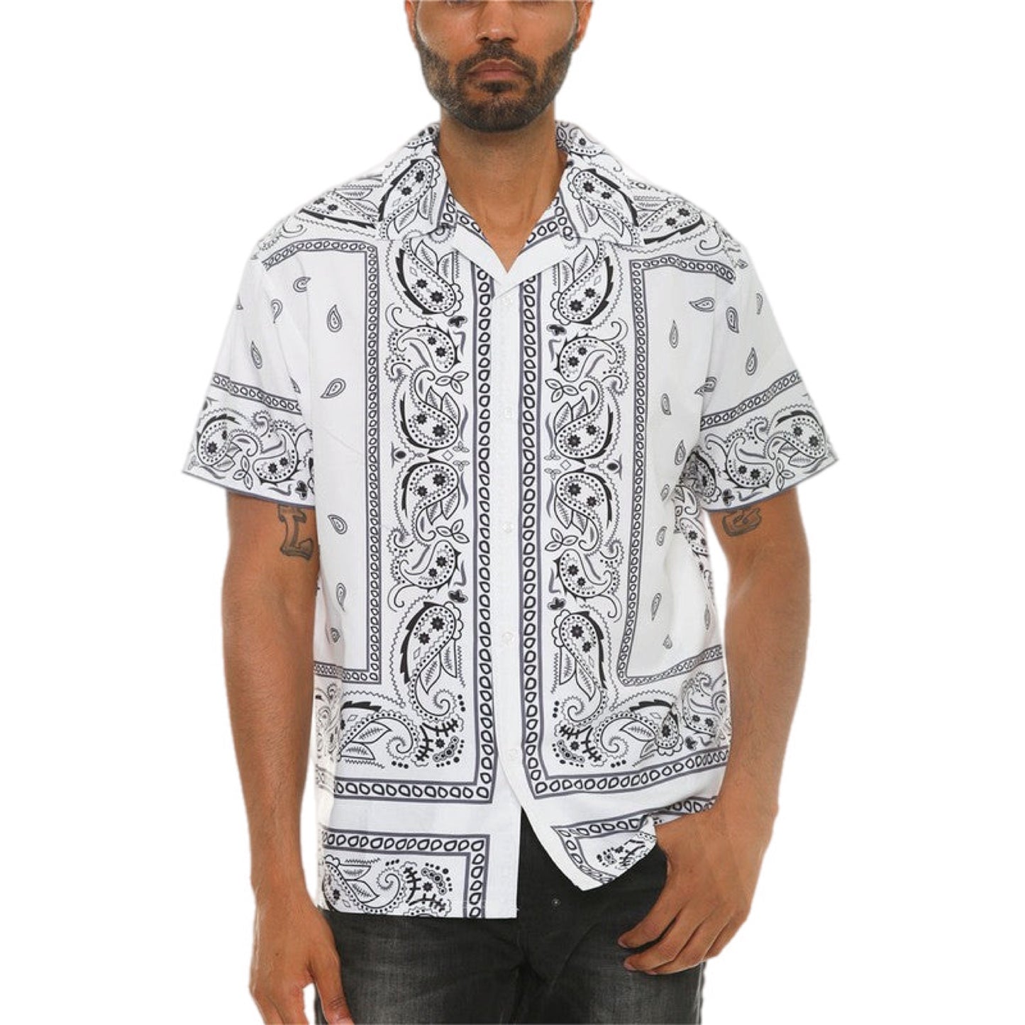 Urban Bandana-Print Button-Down Shirt