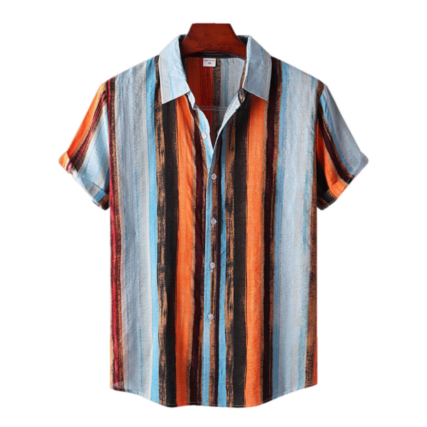 Retro Short Sleeve Button Up Shirt