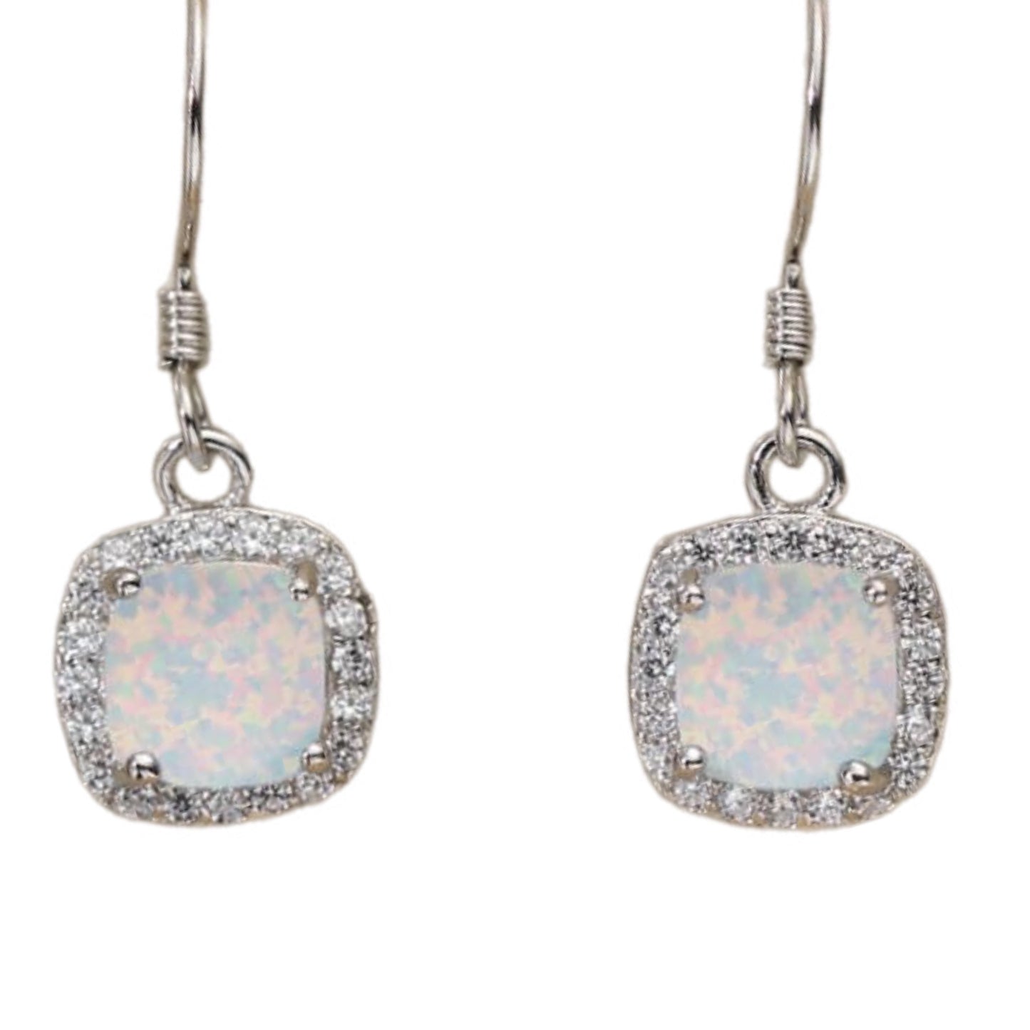 Opal Sterling Silver Dangle Earrings