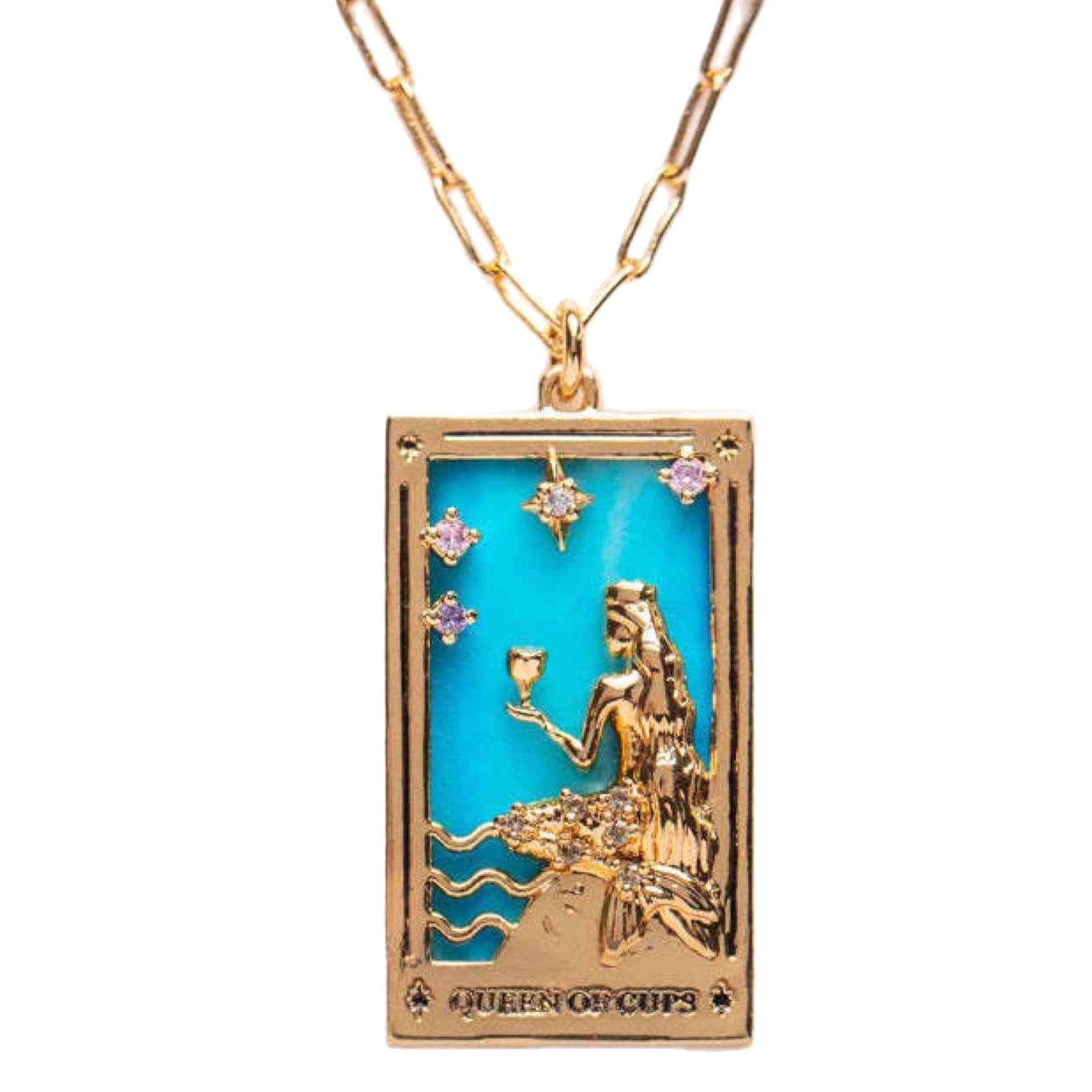 Gold Tarot Card Necklace