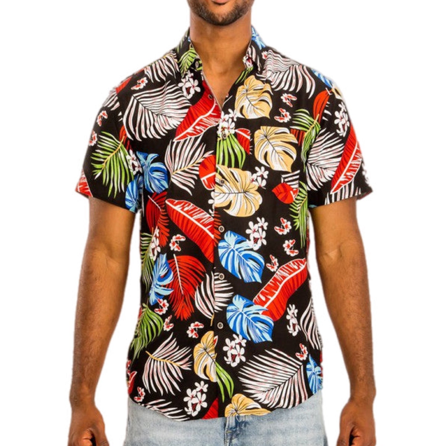 Vibrant Island Floral Button Down