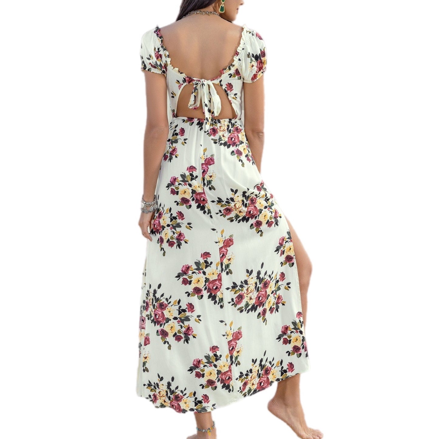 Floral Serenity Empire Waist Maxi Dress