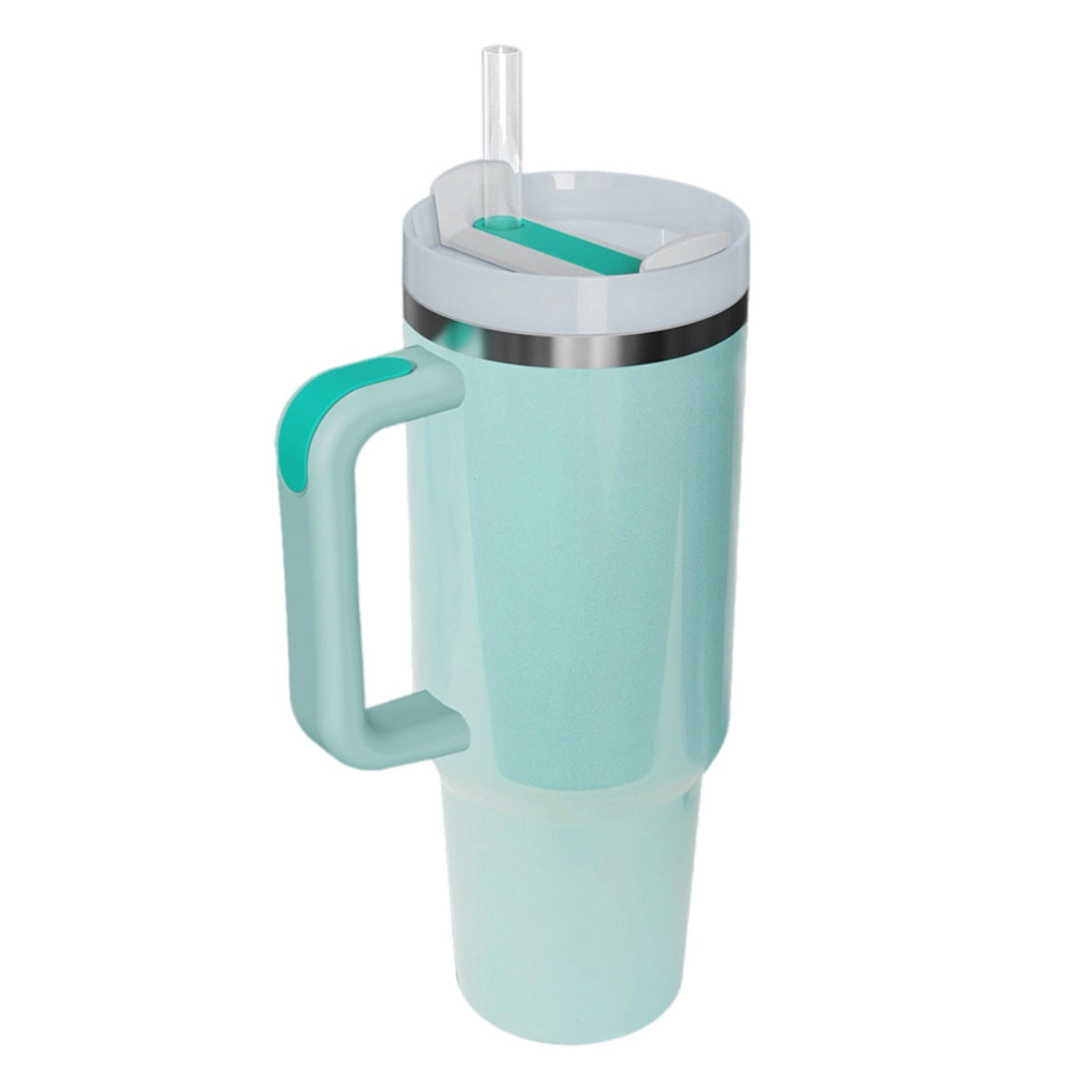 40 Oz Tumbler with Handle and Straw