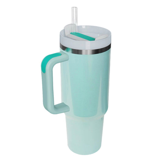 40 Oz Tumbler with Handle and Straw