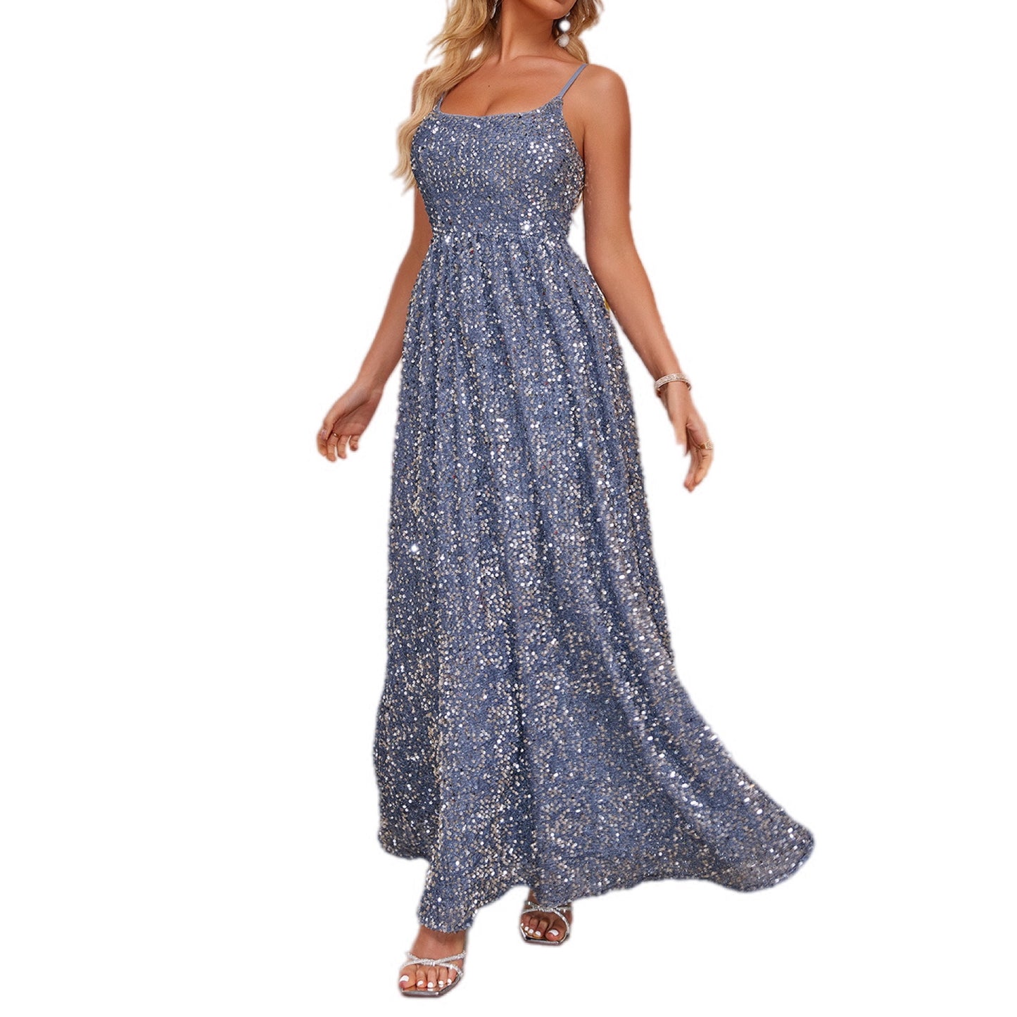 Sparkling Sequin Embellished Maxi Dress