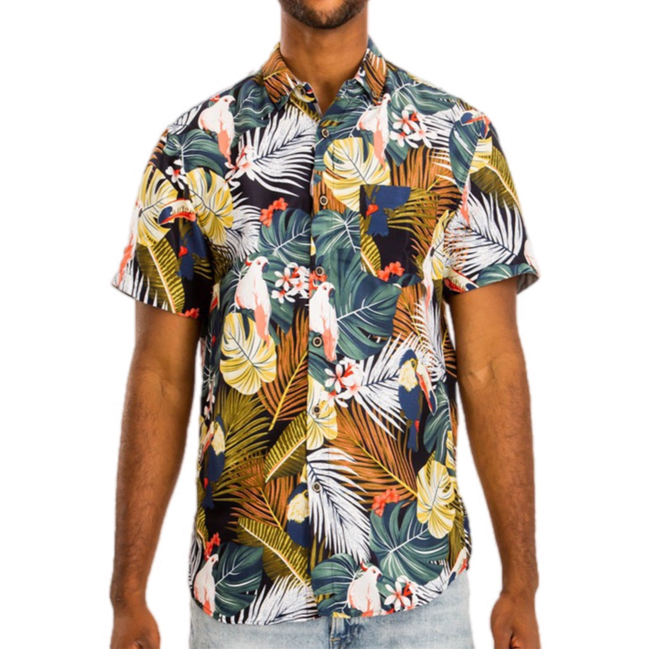 Exotic Birds of Paradise Button-Up Shirt