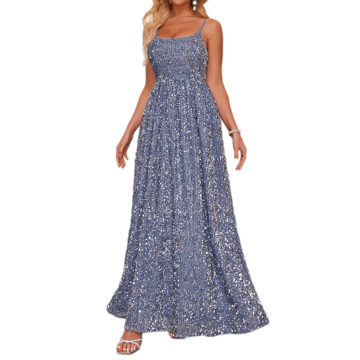 Sparkling Sequin Embellished Maxi Dress