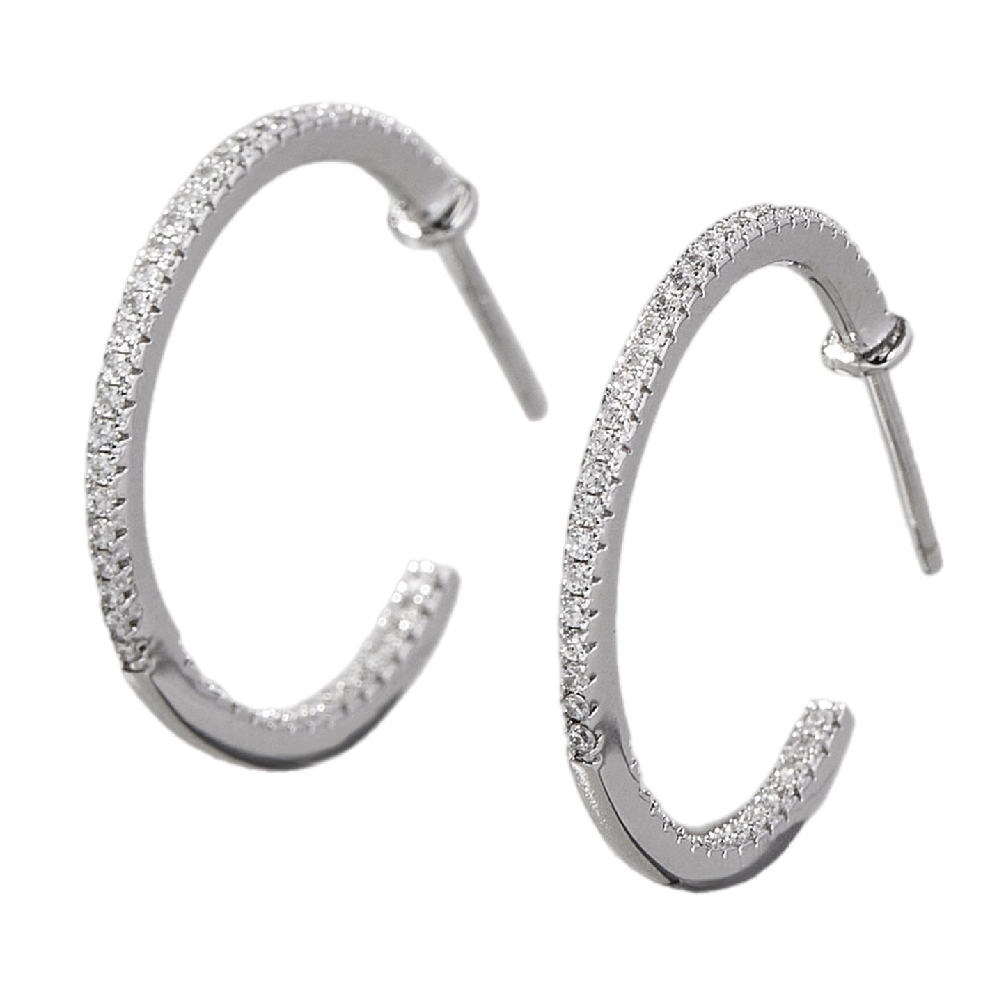 ZC Sterling Silver C-Hoop Earrings