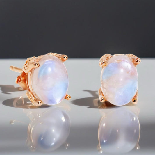 Natural Moonstone Stud Earrings