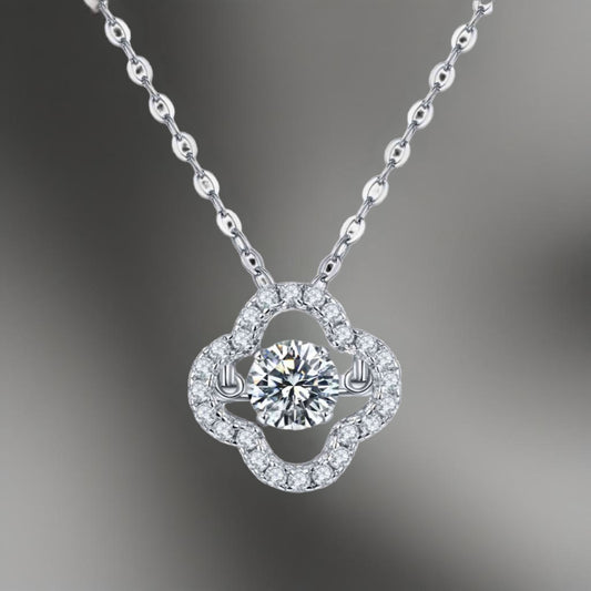 Moissanite Four Leaf Clover Pendant Necklace