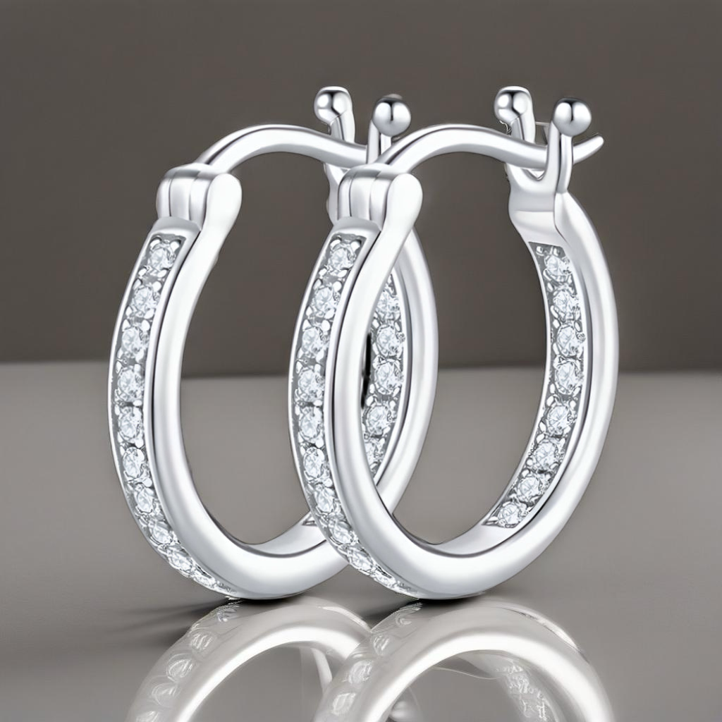 Moissanite Sterling Silver Earrings