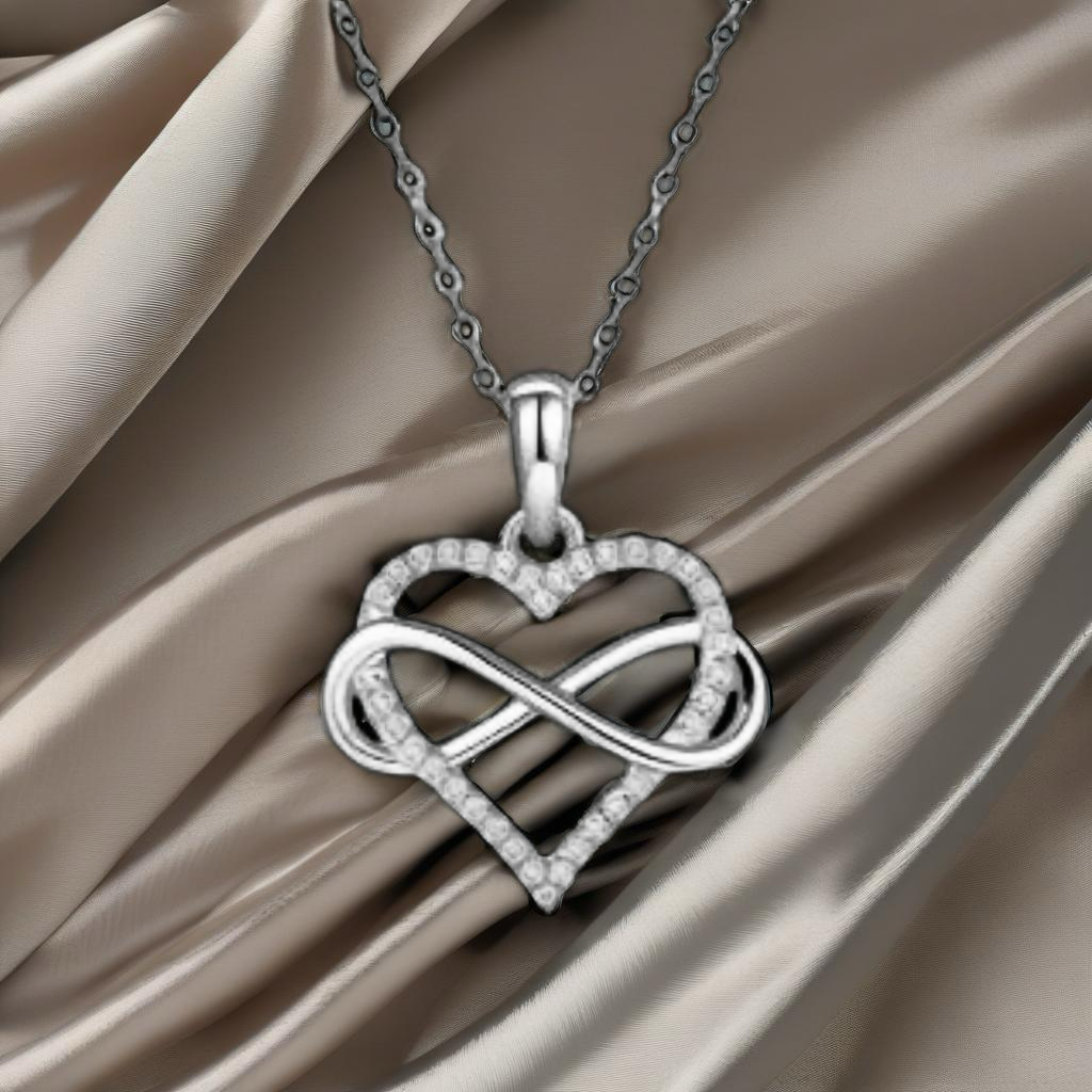 Moissanite Sterling Silver Heart Necklace