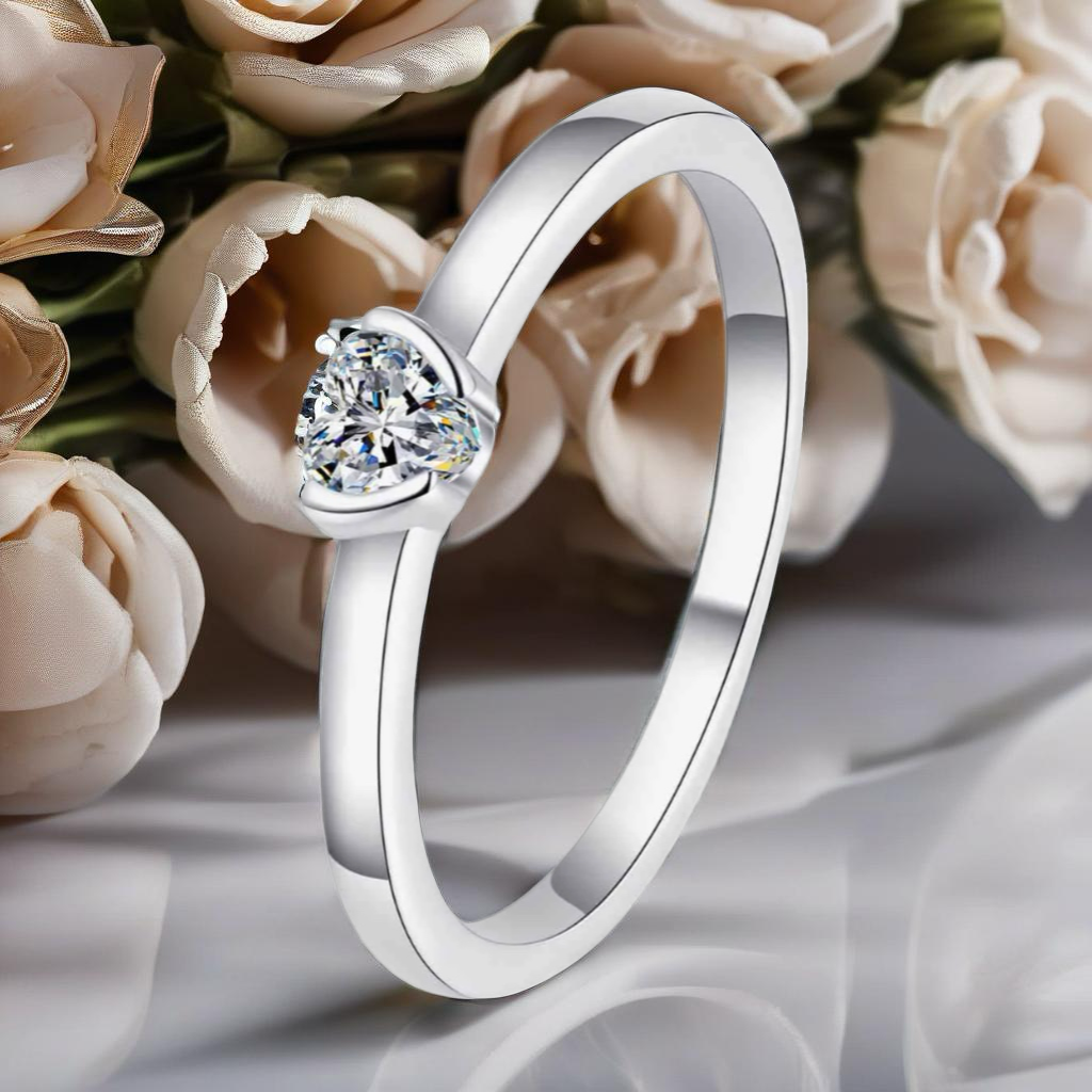 Heart Moissanite Solitaire Ring