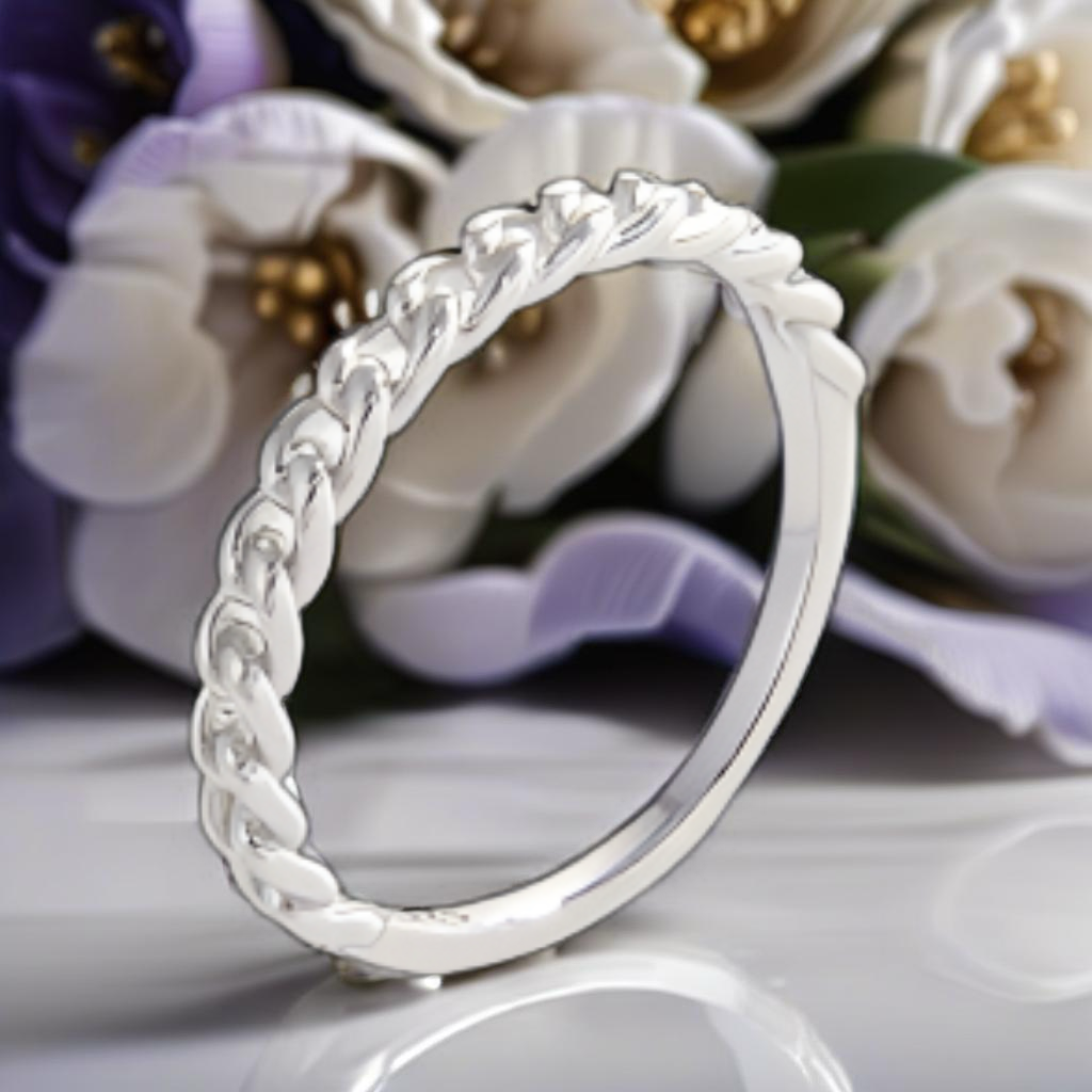 Sterling Silver Curb Chain Ring