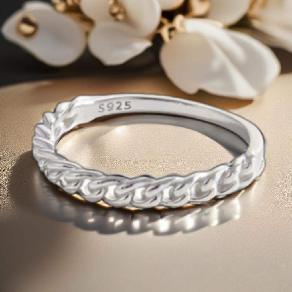 Sterling Silver Curb Chain Ring