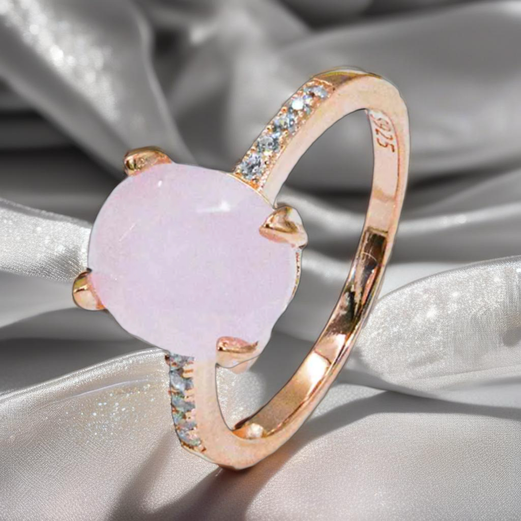 Rose Quartz Rose Gold Ring