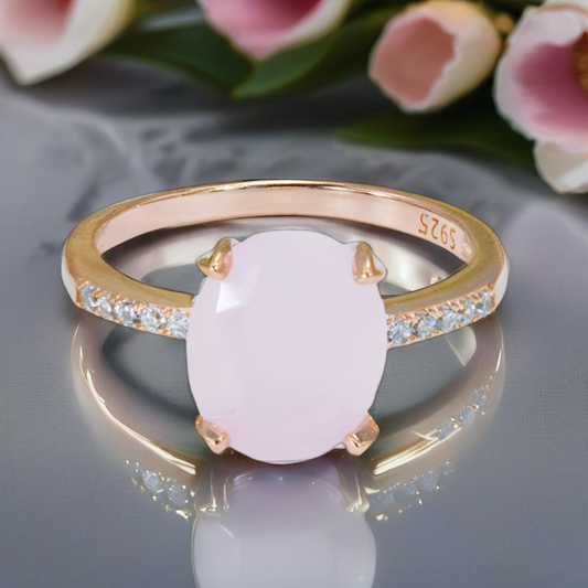 Rose Quartz Rose Gold Ring