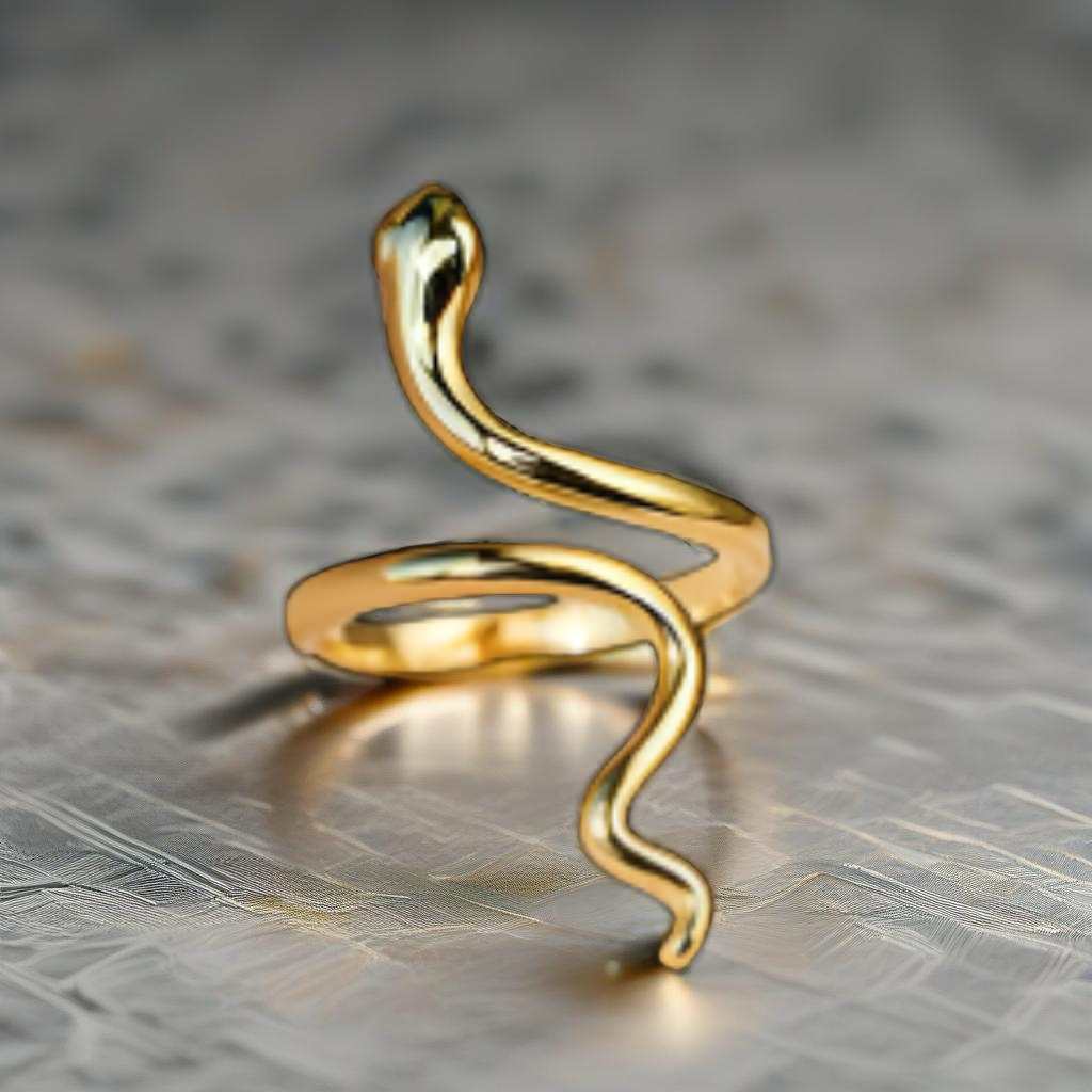 Snake Gold Stainless Steel Bypass Ring