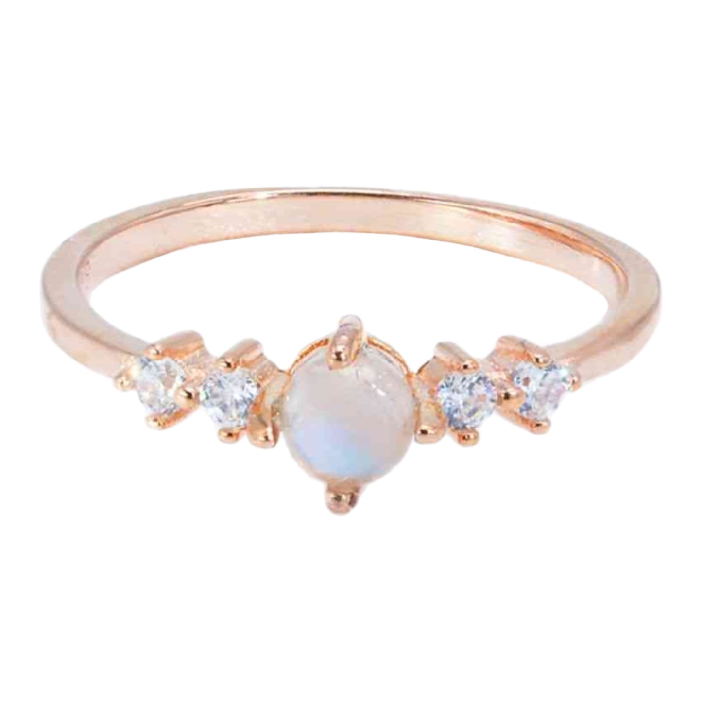 Rainbow Moonstone Rose Gold Ring