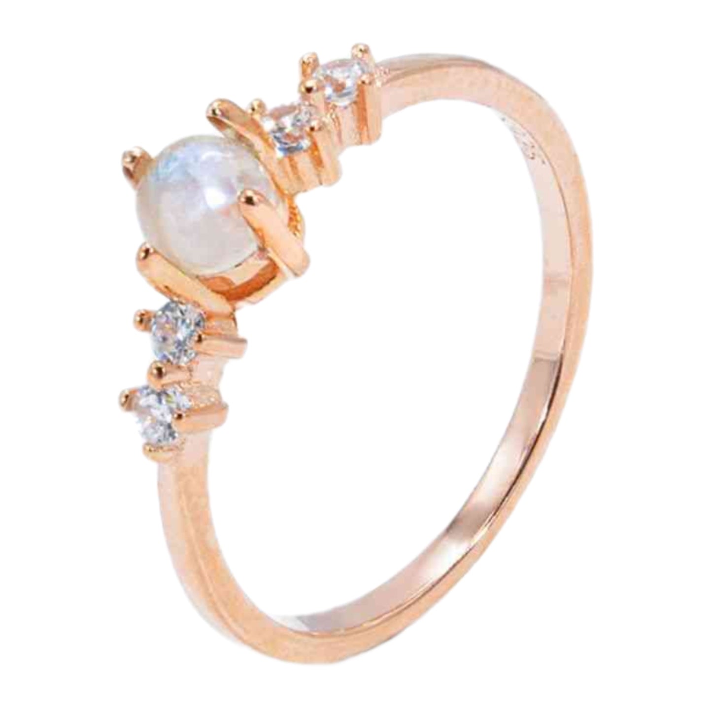 Rainbow Moonstone Rose Gold Ring