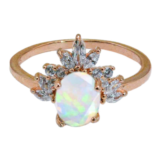 Oval Opal Rose Gold Ring