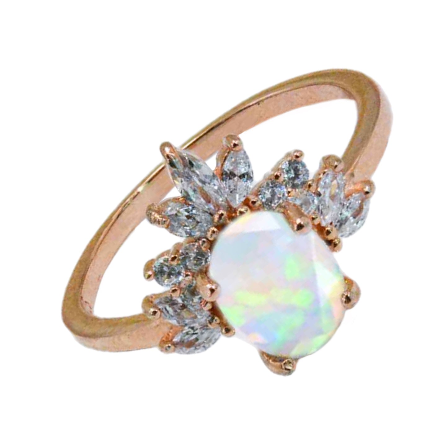 Oval Opal Rose Gold Ring