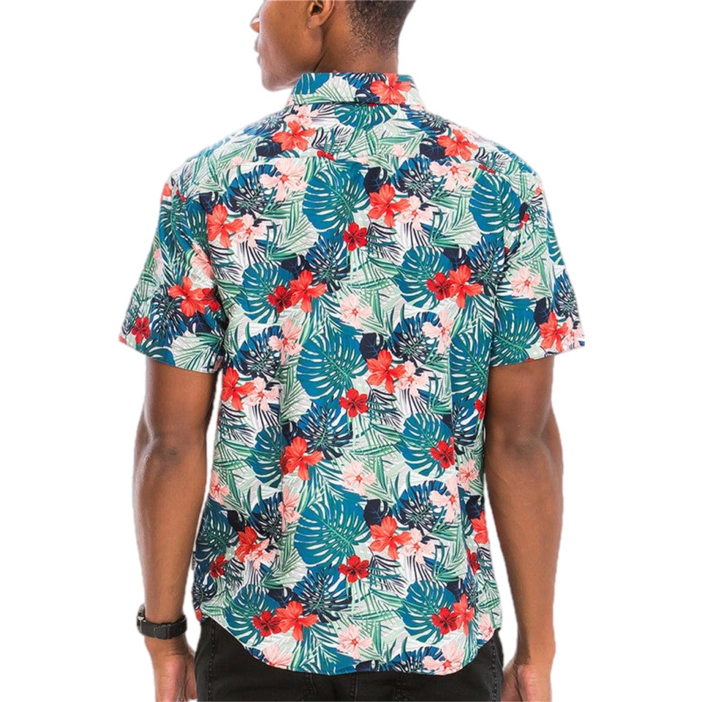 Island Blossom Short Sleeve Button Down