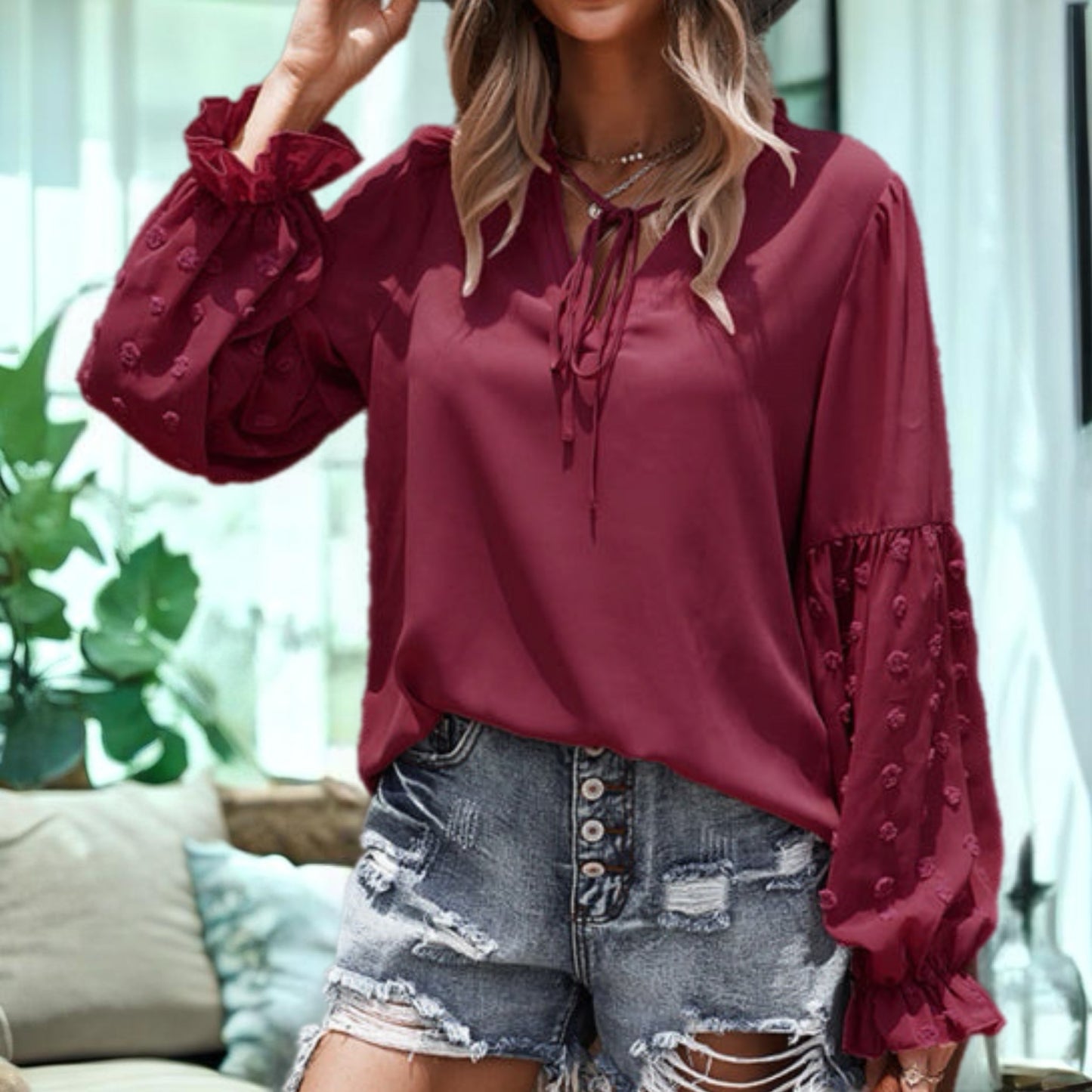 Lace Puff Sleeve Shirt