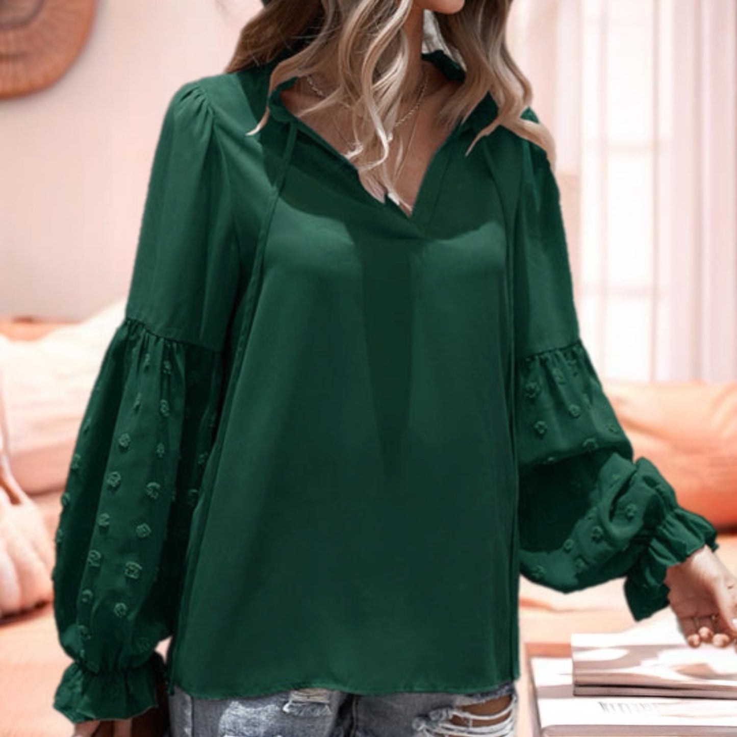 Lace Puff Sleeve Shirt