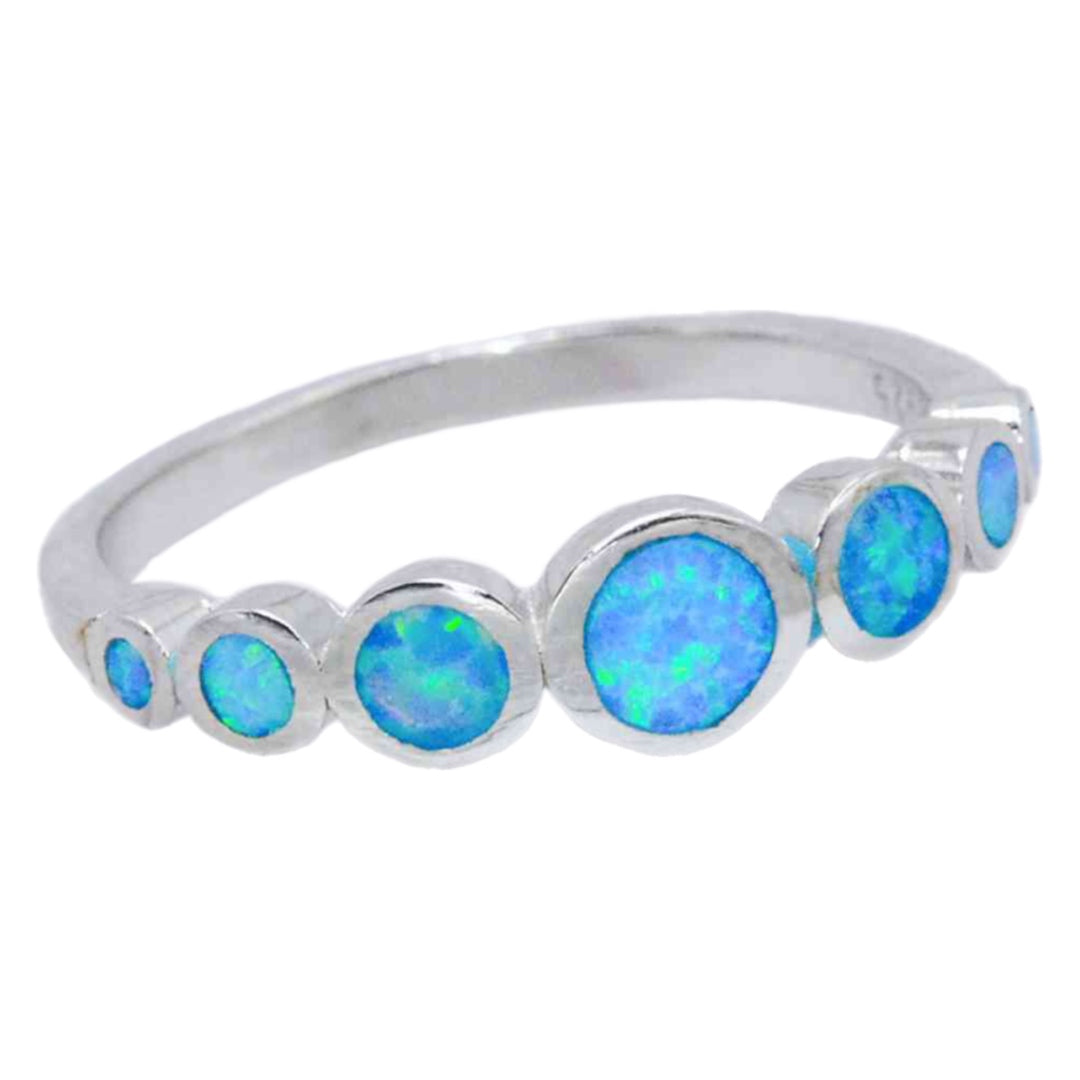 Blue Opal Sterling Silver Ring