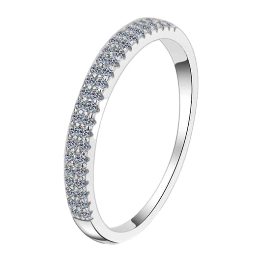 Moissanite Sterling Silver Band Ring