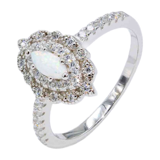 Opal Marquise Sterling Silver Ring