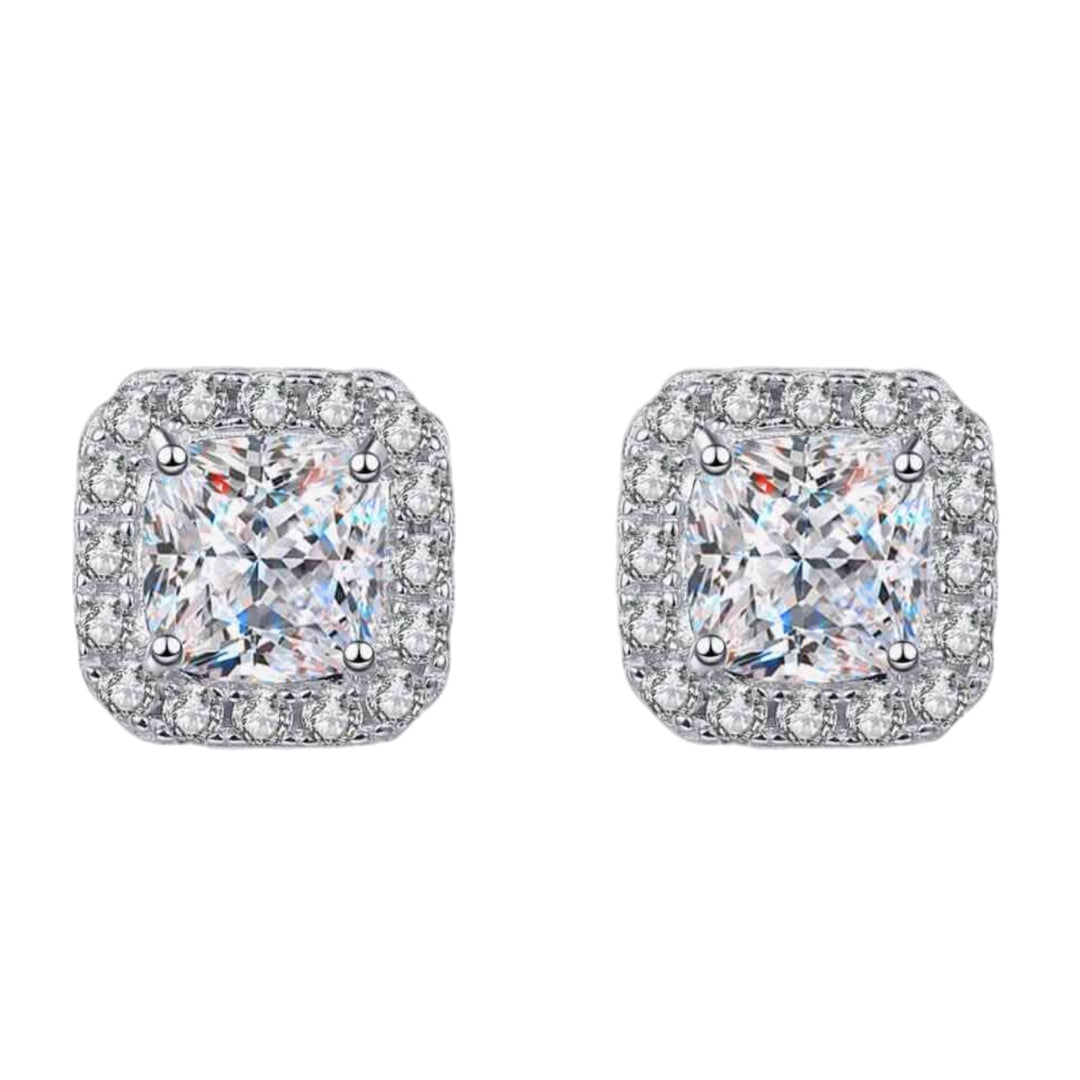 2 Carat Moissanite Sterling Silver Earrings