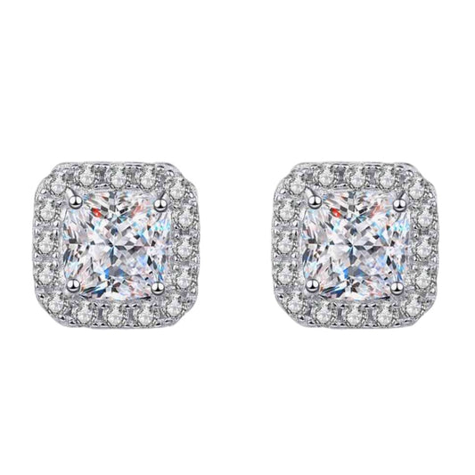 2 Carat Moissanite Sterling Silver Earrings