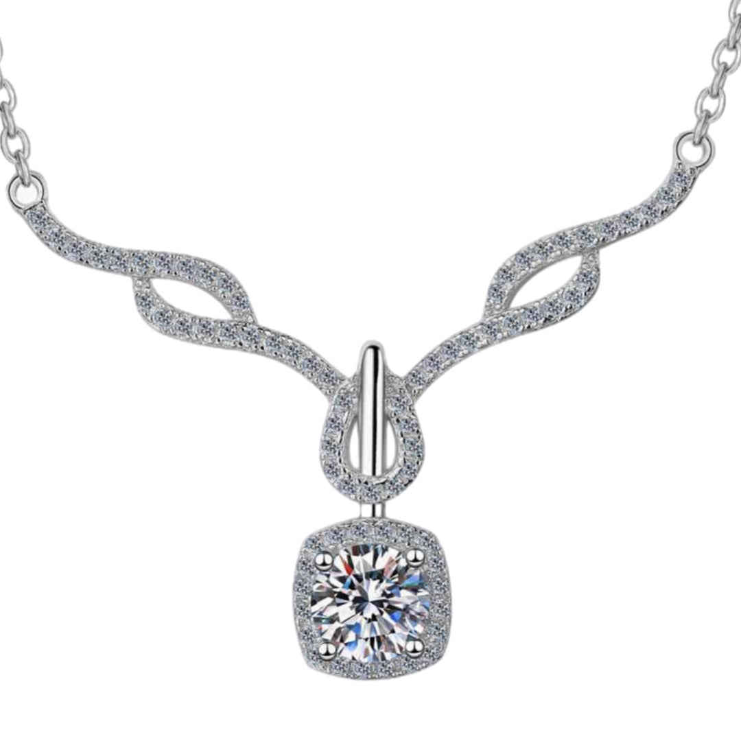 Moissanite Sterling Silver Charm Necklace