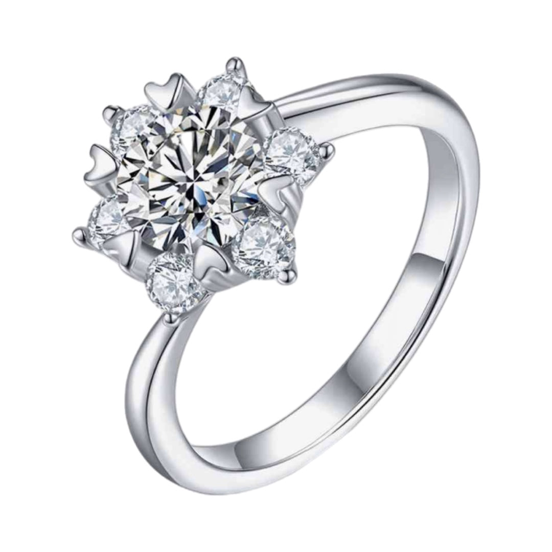 Moissanite Sterling Silver Solitaire Ring