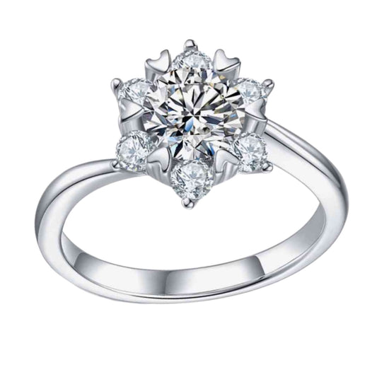 Moissanite Sterling Silver Solitaire Ring