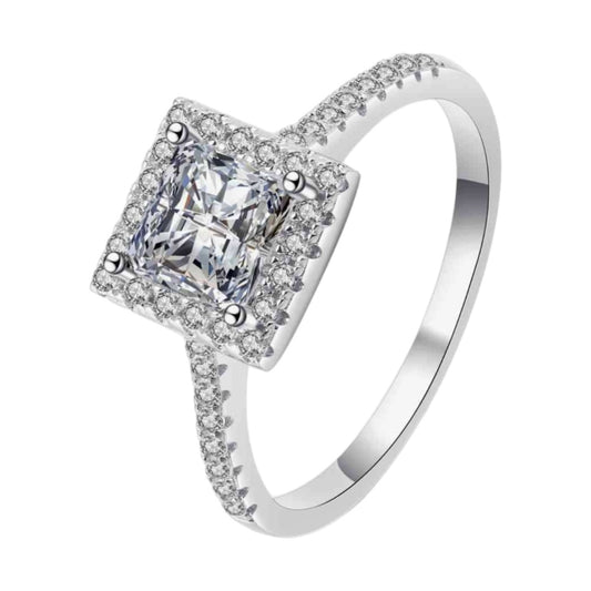 Moissanite Sterling Silver Solitaire Ring