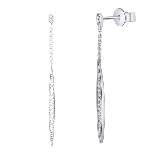 Moissanite Sterling Silver Dangle Stud Earrings