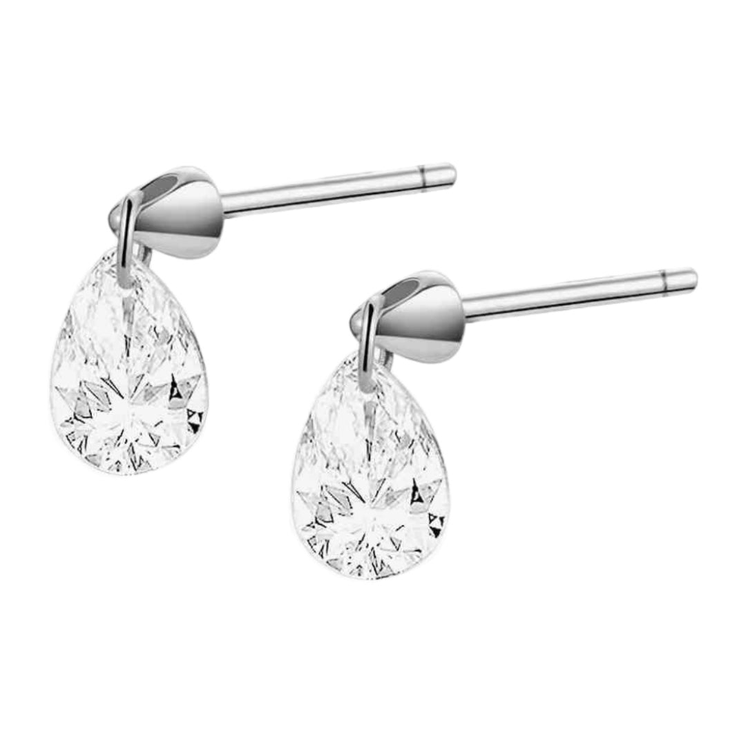 Sterling CZ Dangle Stud Earrings